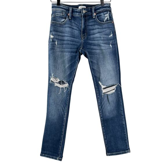 Artemis Vintage Women's Blue Mid Rise Stretch Distressed Slim Jeans Size 3/25 - Picture 1 of 11